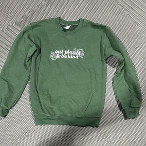 Green Crewneck Sweatshirt - Eat Plants & Be Kind